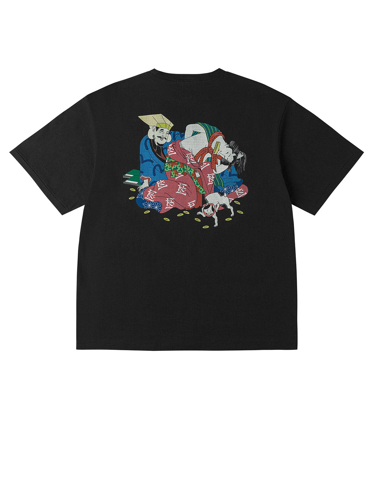 EVISU X F-LAGSTUF-F Shuga and Koban Coin Seagull Print Regular Fit T-shirt - Black - 12