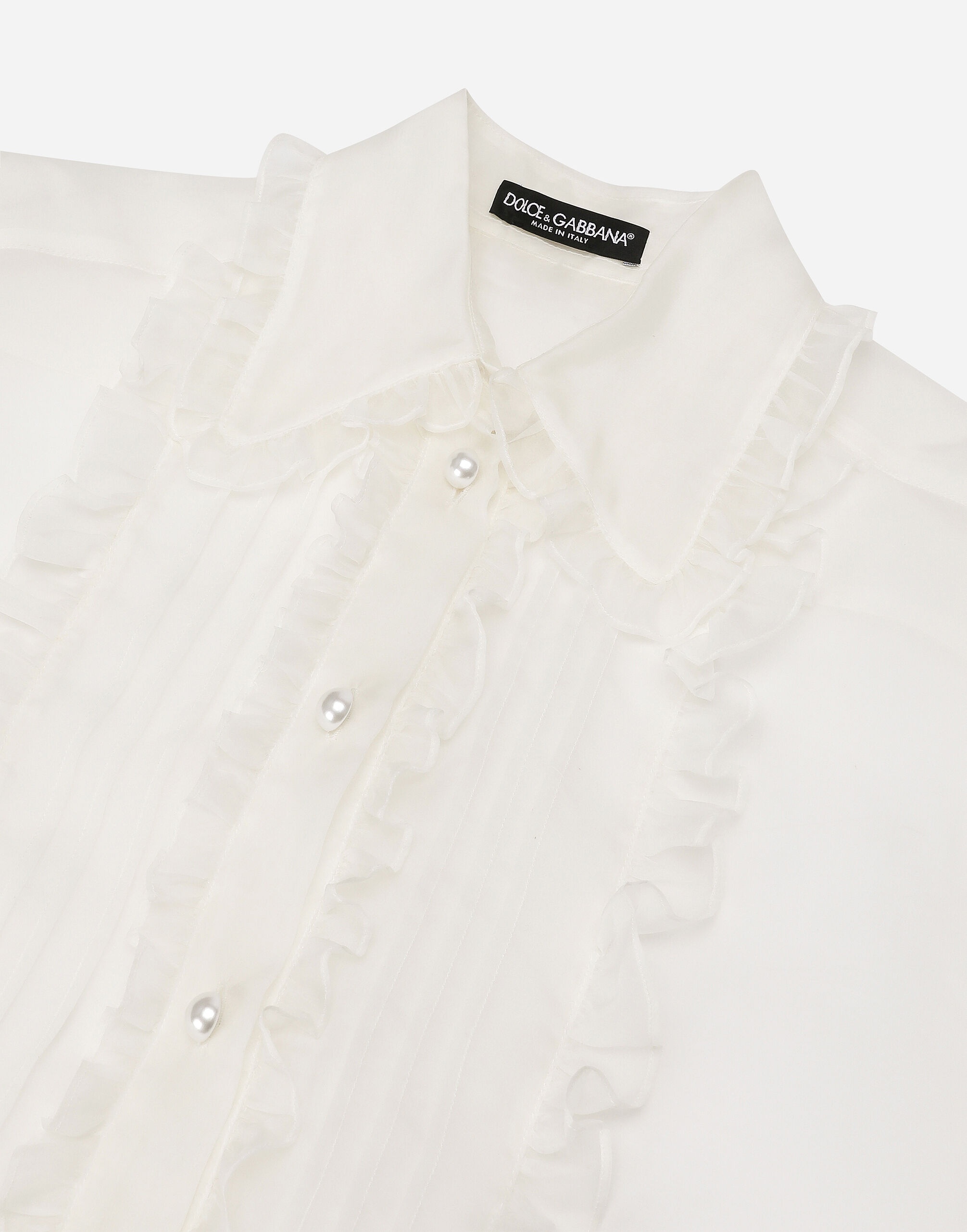 Organza shirt with shirt front and ruffles - 6
