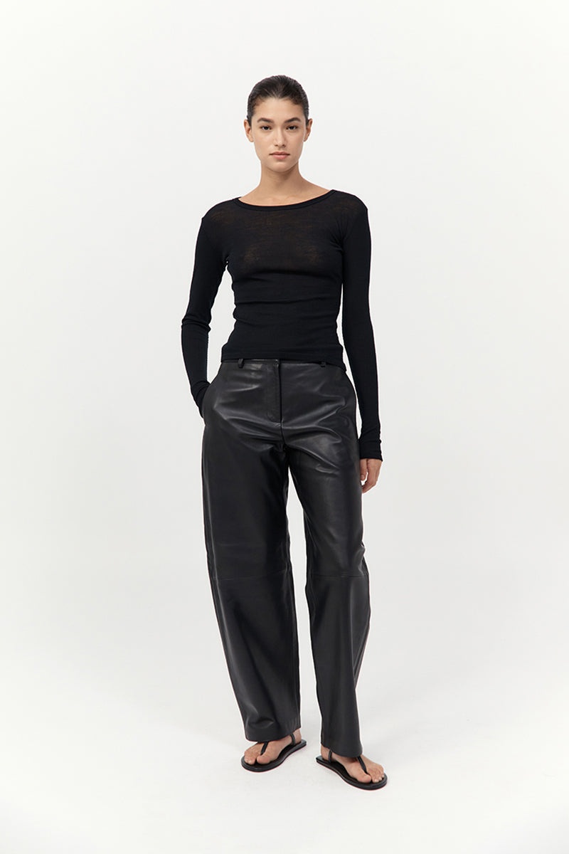 Baby Wool Long Sleeve Top - Black - 2