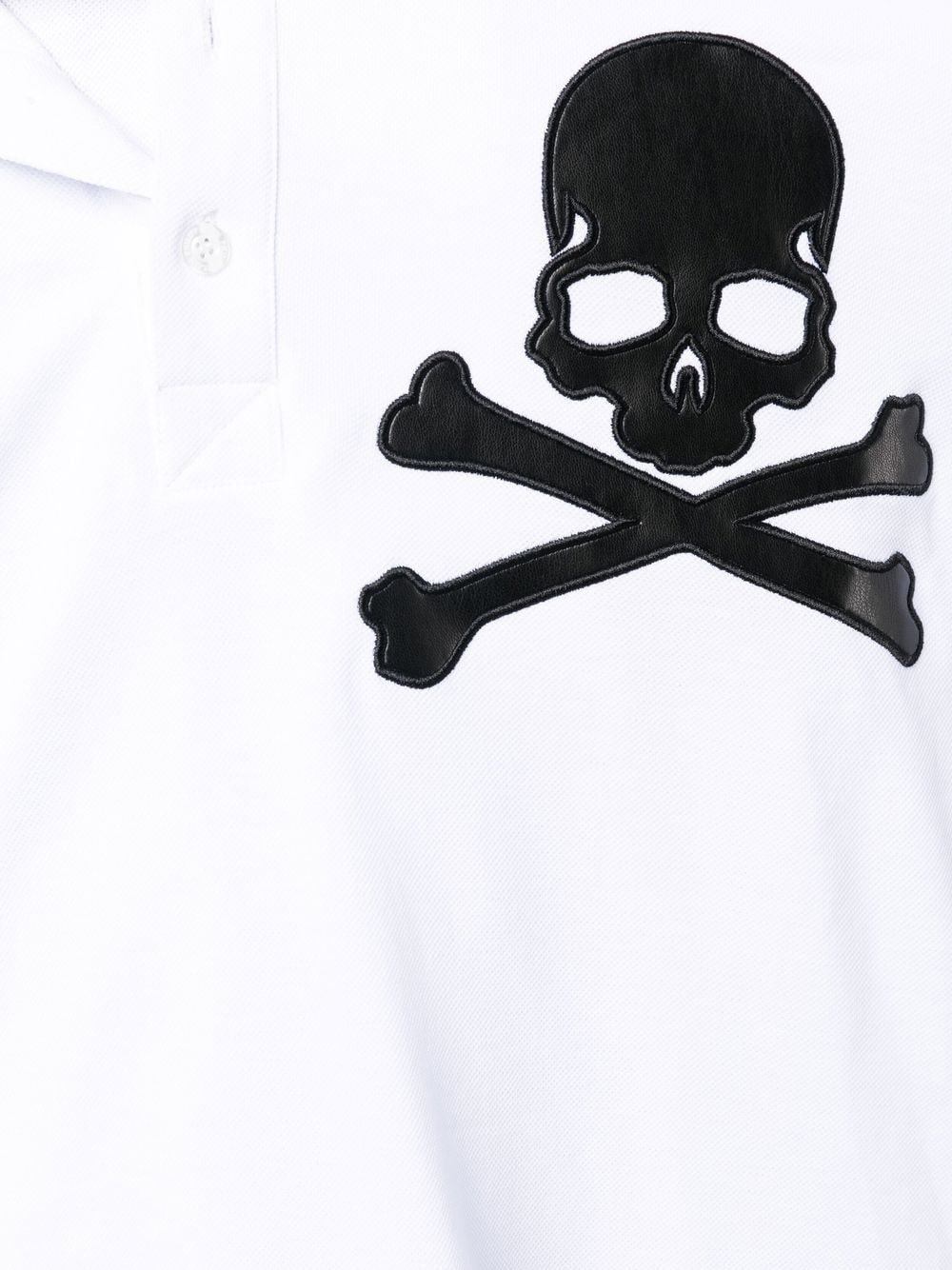 Skull-patch cotton polo shirt - 5