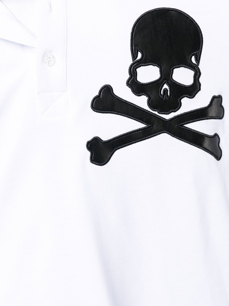 Skull-patch cotton polo shirt 5