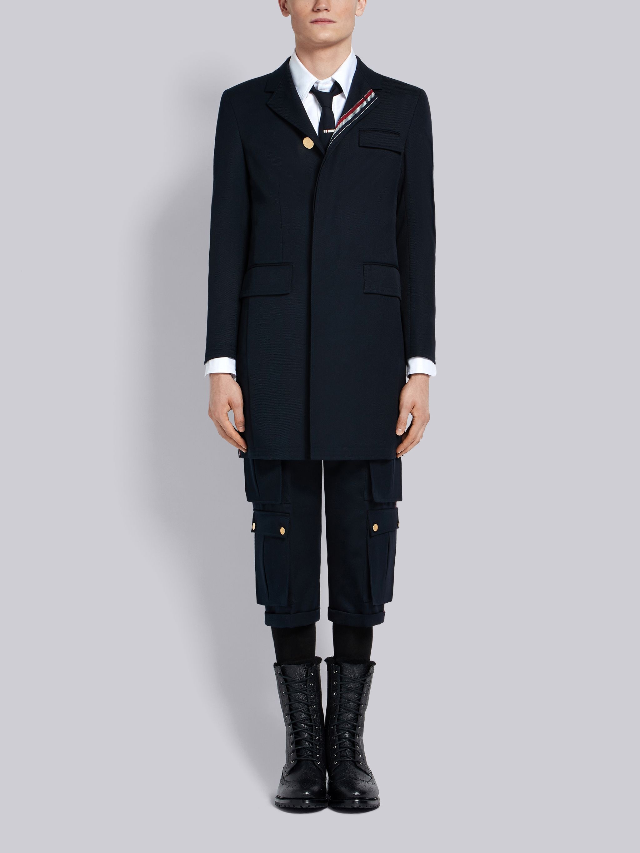 Rwb Stripe High Armhole Overcoat - 4