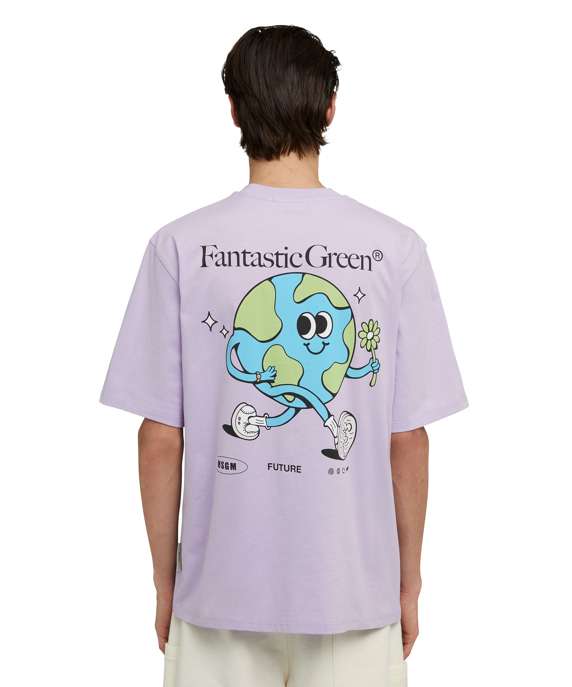 Organic cotton crewneck t-shirt from the MSGM Fantastic Green Capsule - 4