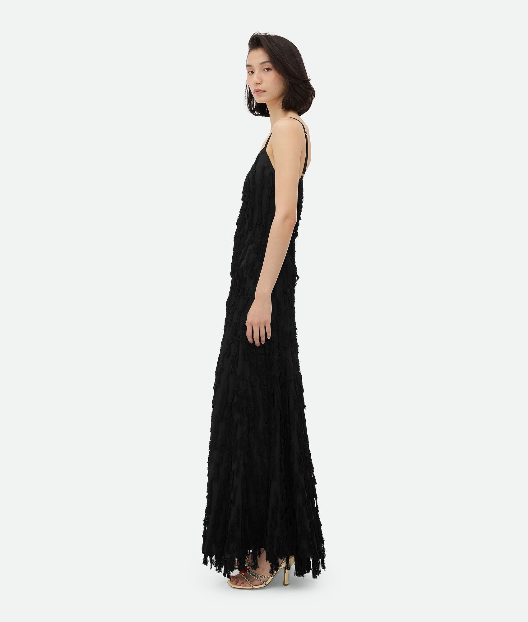 Fringed Fil Coupe Crepe Dress - 2