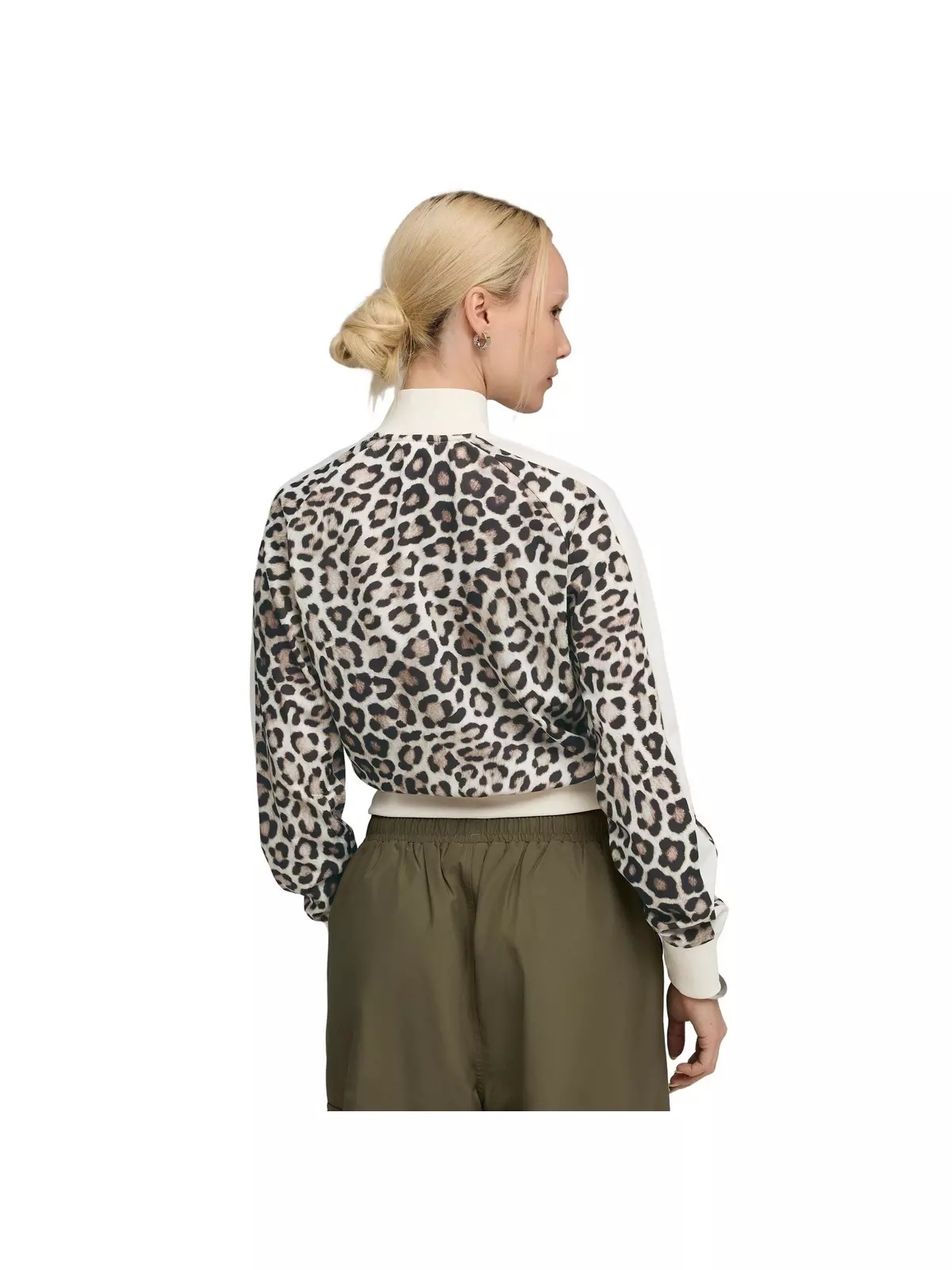 PUMA Women's T7 LEO LUX All-Over Print Short Track Jacket -White/Brown - 2