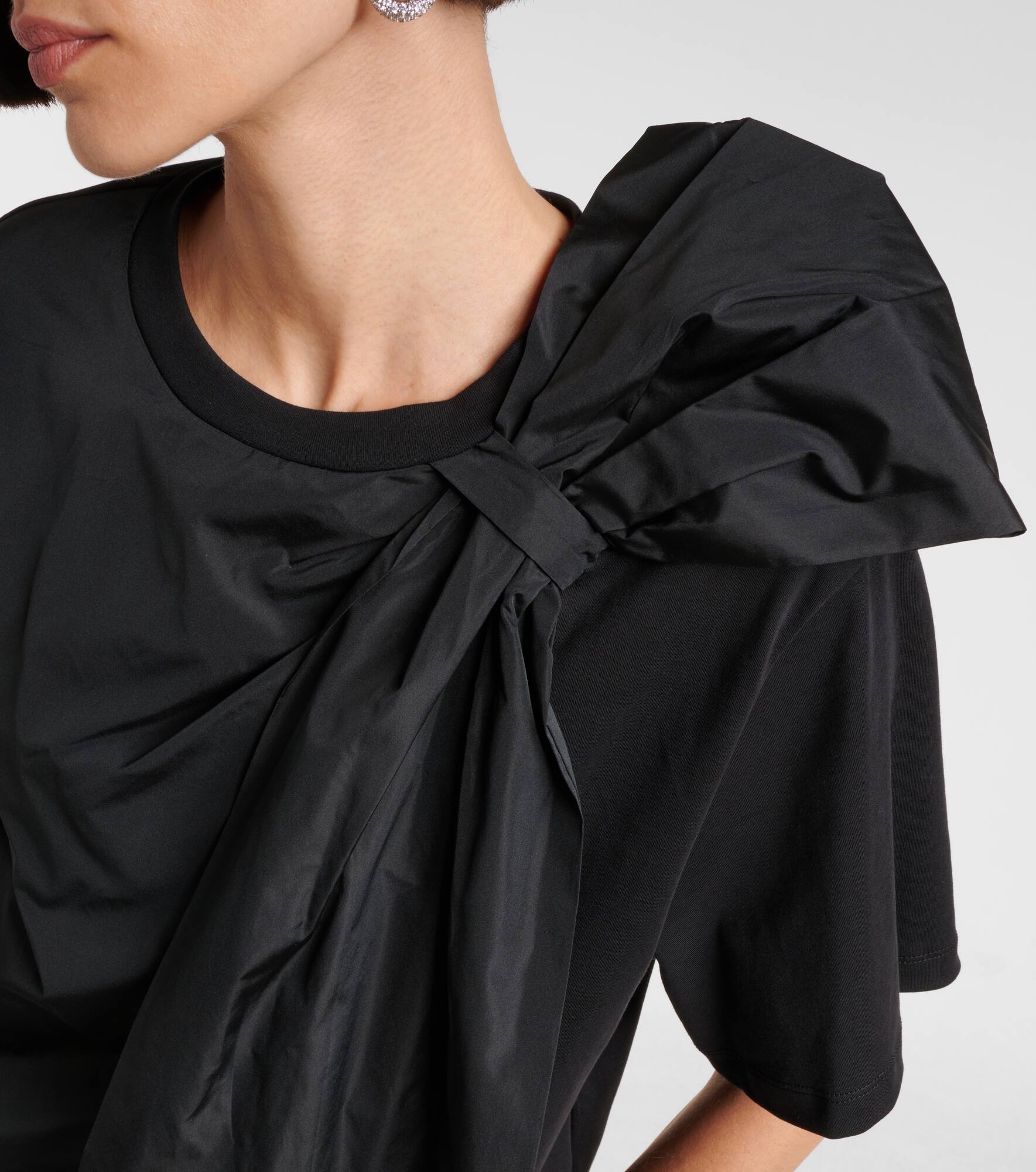 Colle bow-detail cotton jersey T-shirt - 4