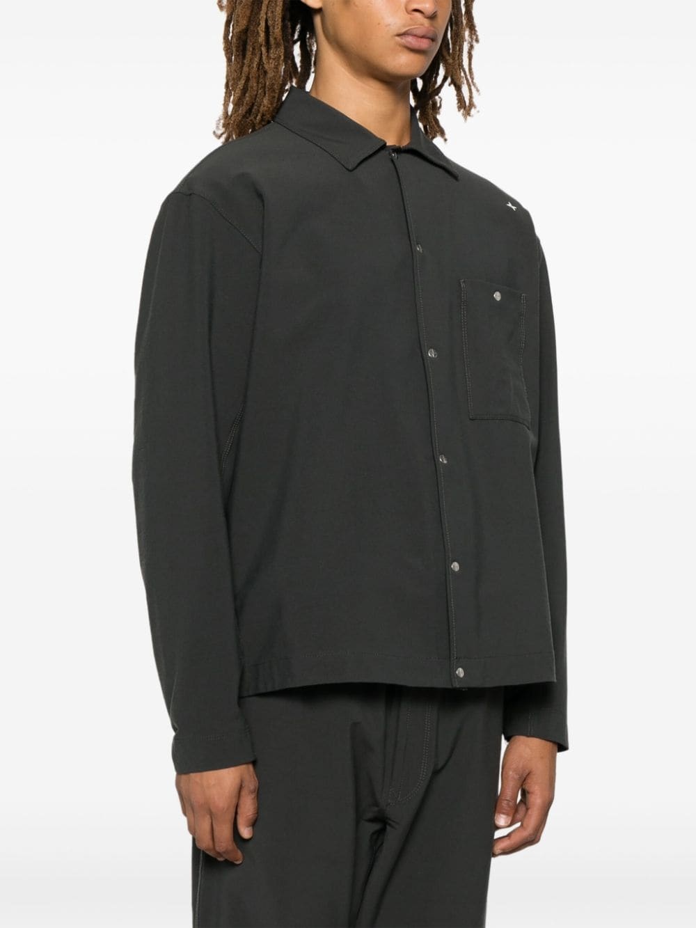 press-stud overshirt - 3