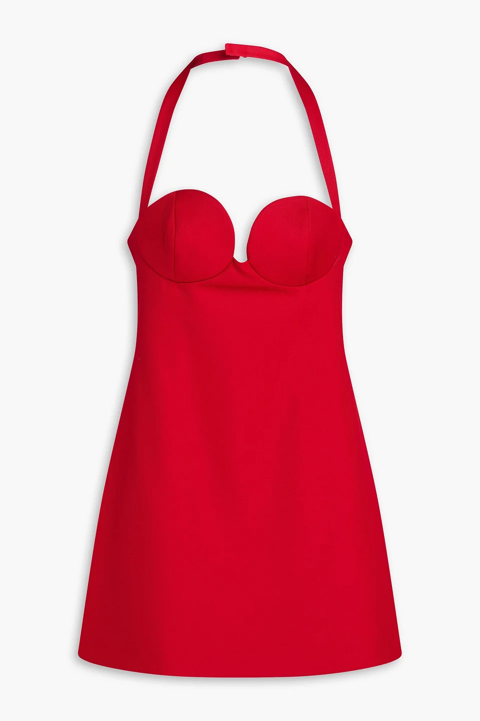 Wool-twill halterneck mini dress - 1