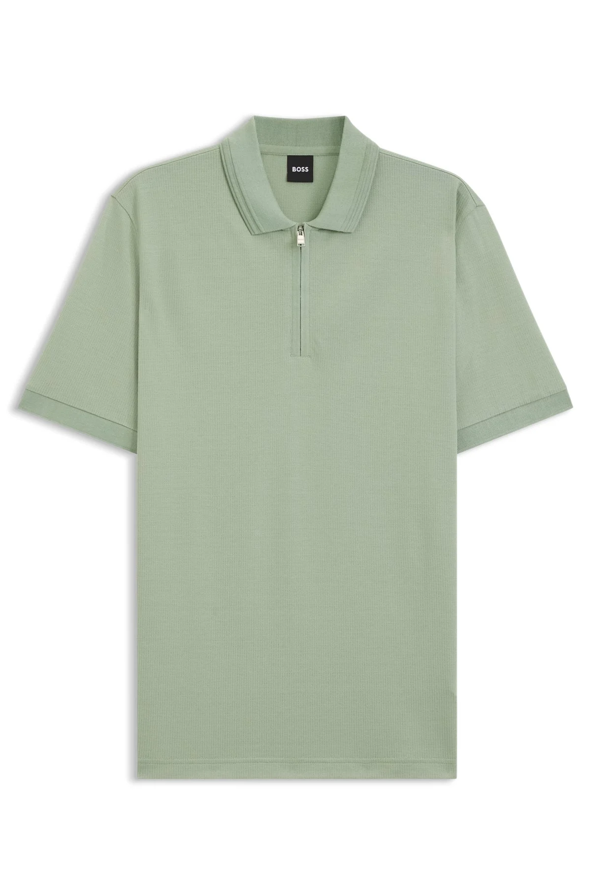 ZIP-PLACKET POLO SHIRT IN A COTTON BLEND - 1