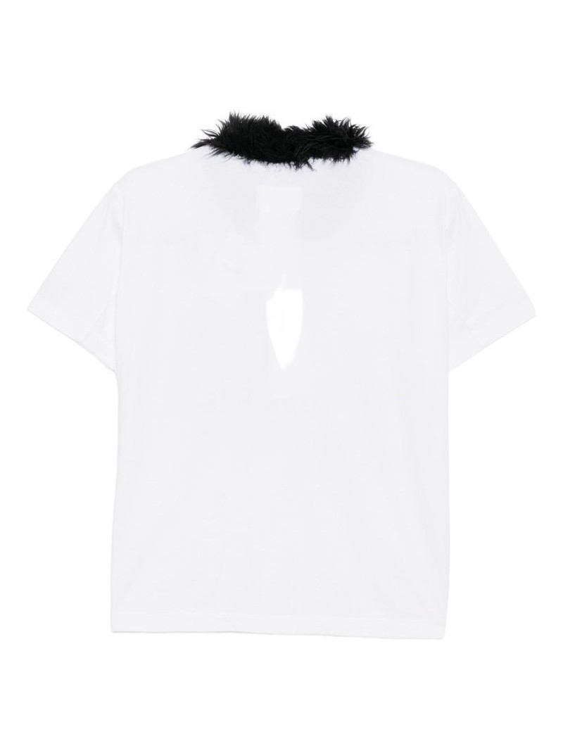 doublet faux-fur collar zipped T-shirt outlook