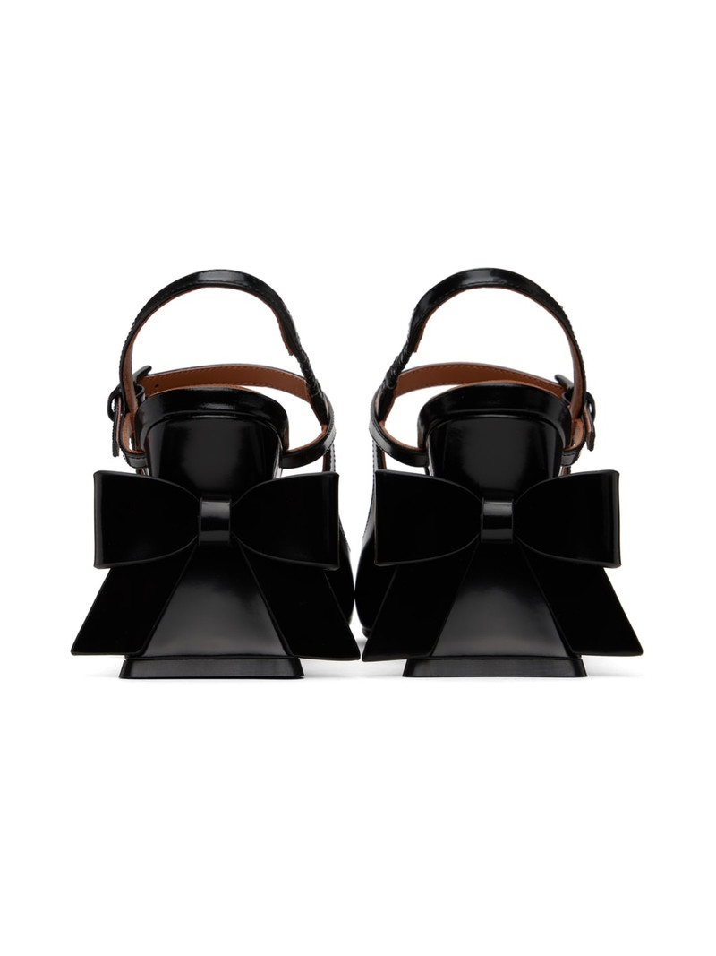 Black Bow Toe Pointed Heels 2