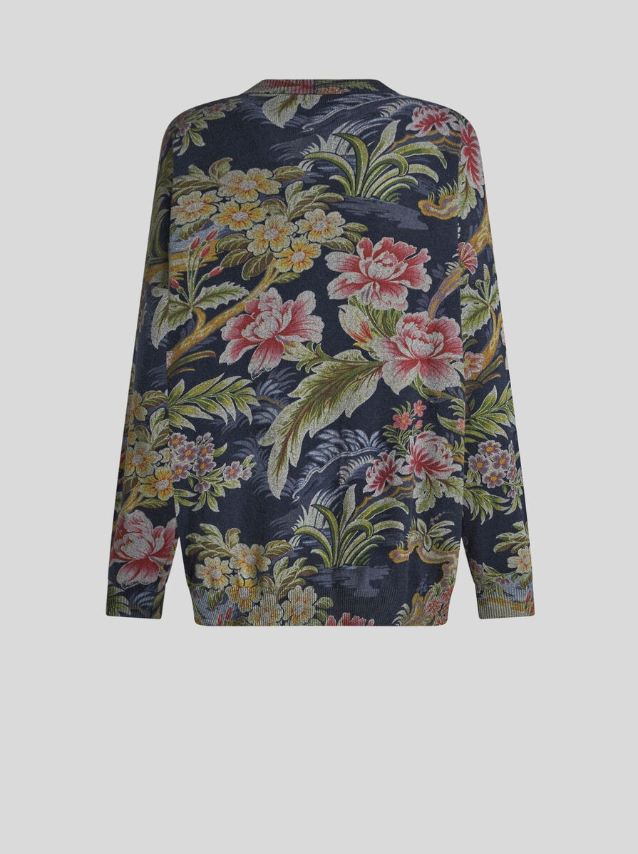 COTTON AND WOOL CARDIGAN WITH PRINT - 2
