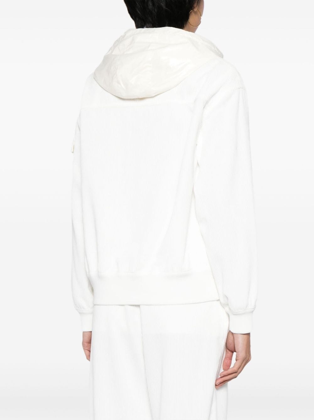 corduroy rib-trim hoodie - 4