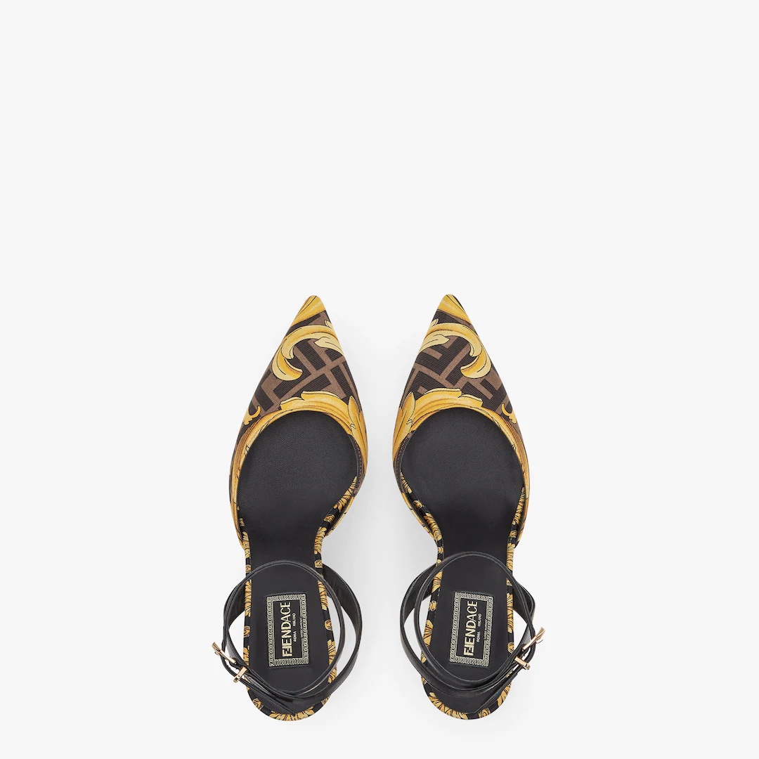 Fendace printed silk high-heeled slingbacks - 4
