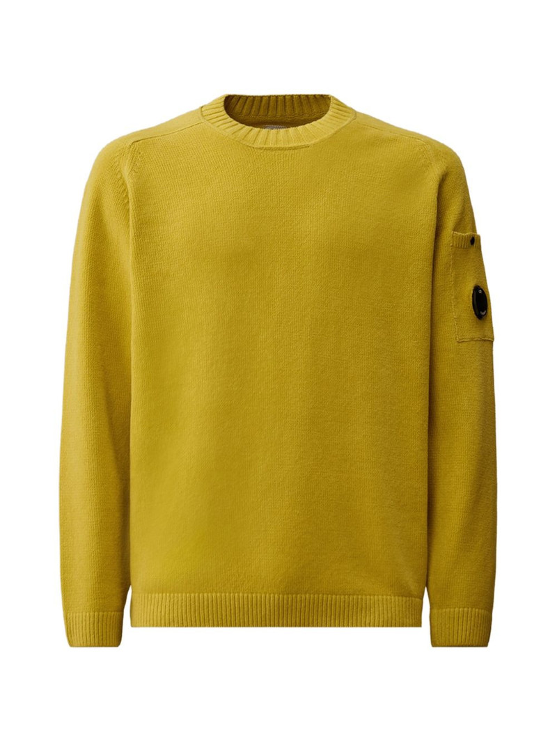 crewneck lens-detail cotton sweater 1