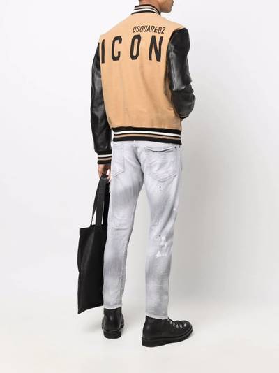 DSQUARED2 leather-sleeve sport jacket outlook