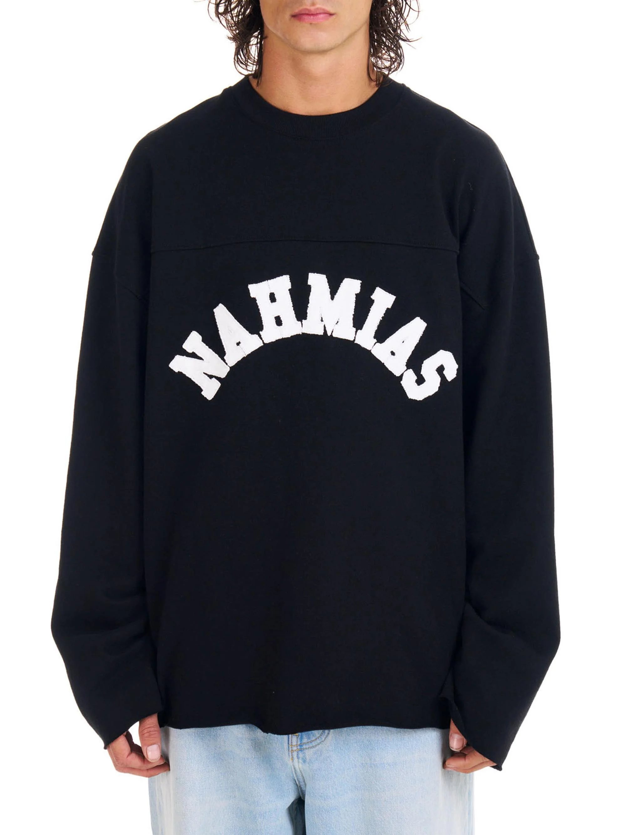 Men's Varsity Long-Sleeve T-Shirt - Black Jersey - 1