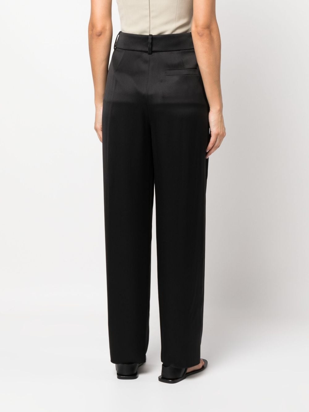 pleat-detail wide-leg silk trousers - 4