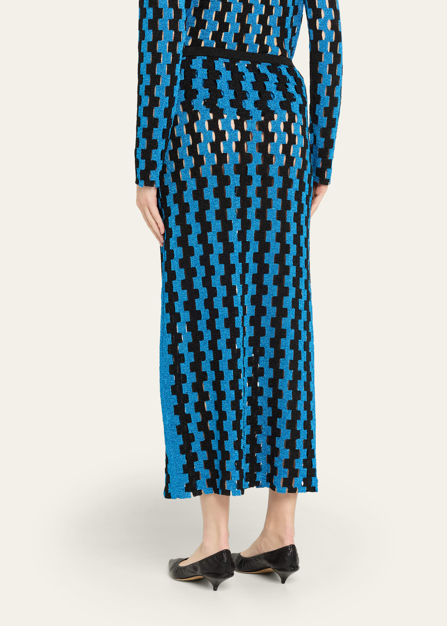 Marshall Metallic Open-Knit Maxi Skirt - 3