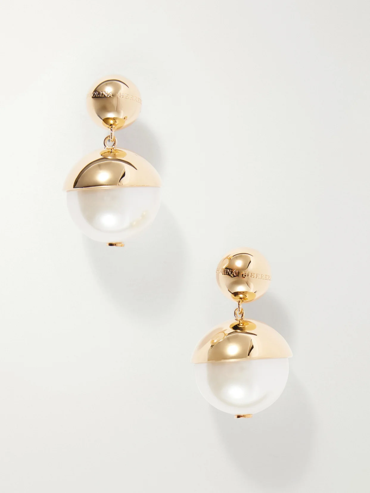 Gold-tone Pearl-effect Earrings - 1