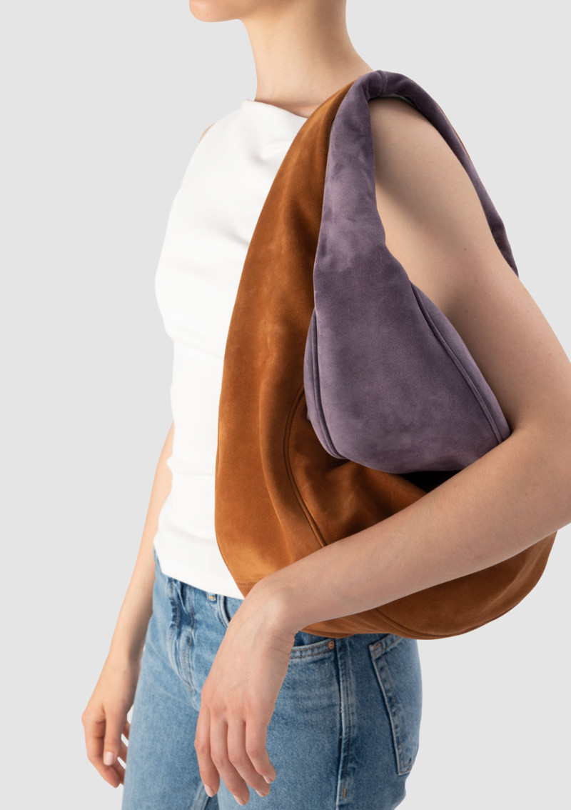 Cush Deep Purple Suede Leather Shoulder Bag 3