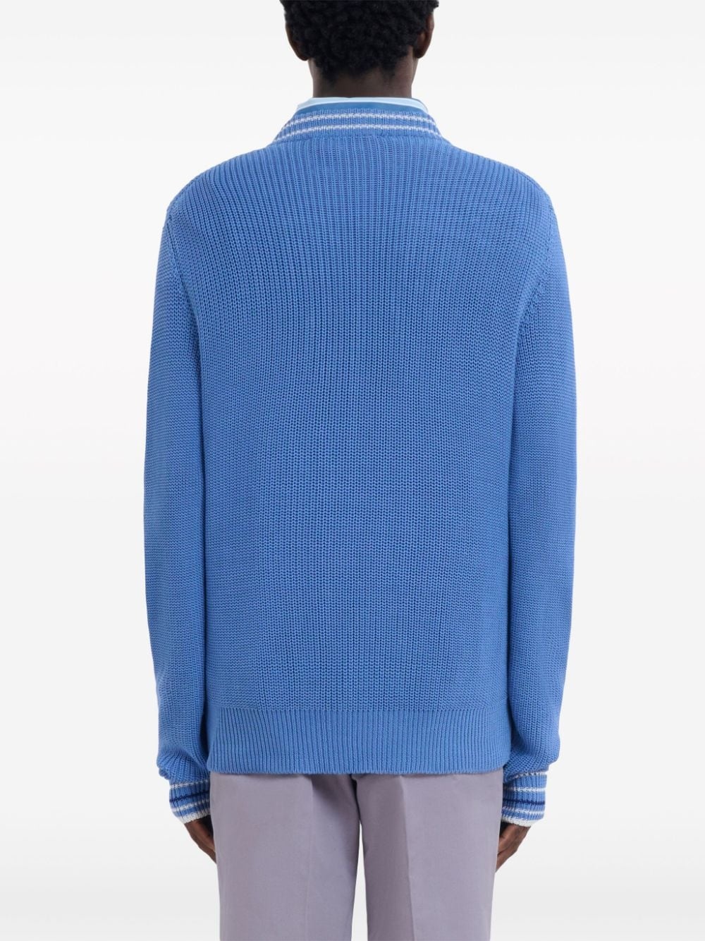 logo-embroidery cotton jumper - 4