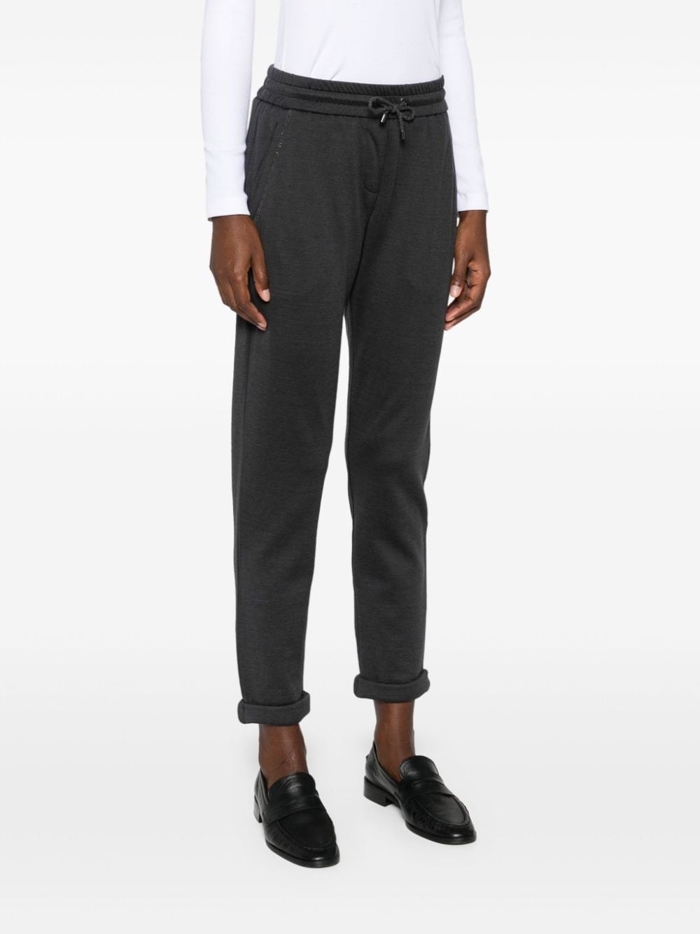 mÃ©lange drawstring track pants - 6