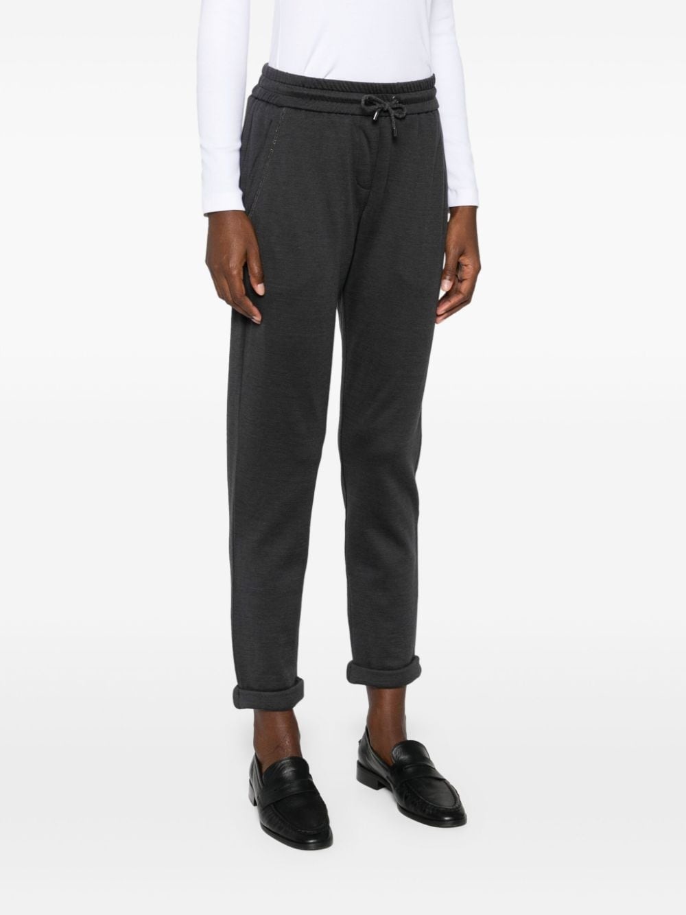 mÃ©lange drawstring track pants - 3