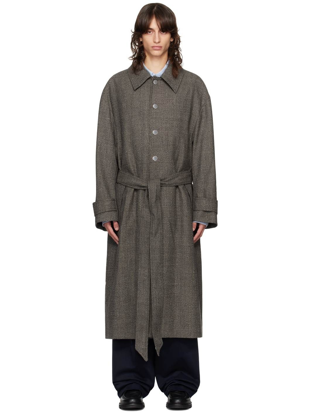 Brown Belted Coat - 1