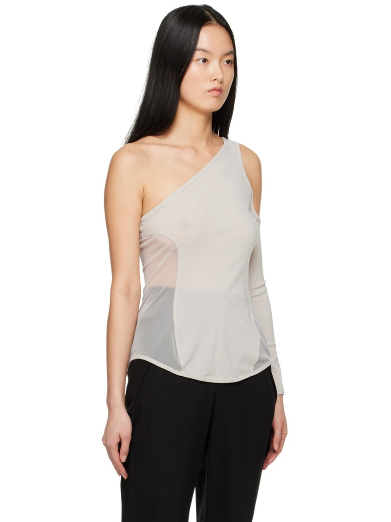 ISSEY MIYAKE Gray Figure Mesh Long Sleeve T-Shirt outlook