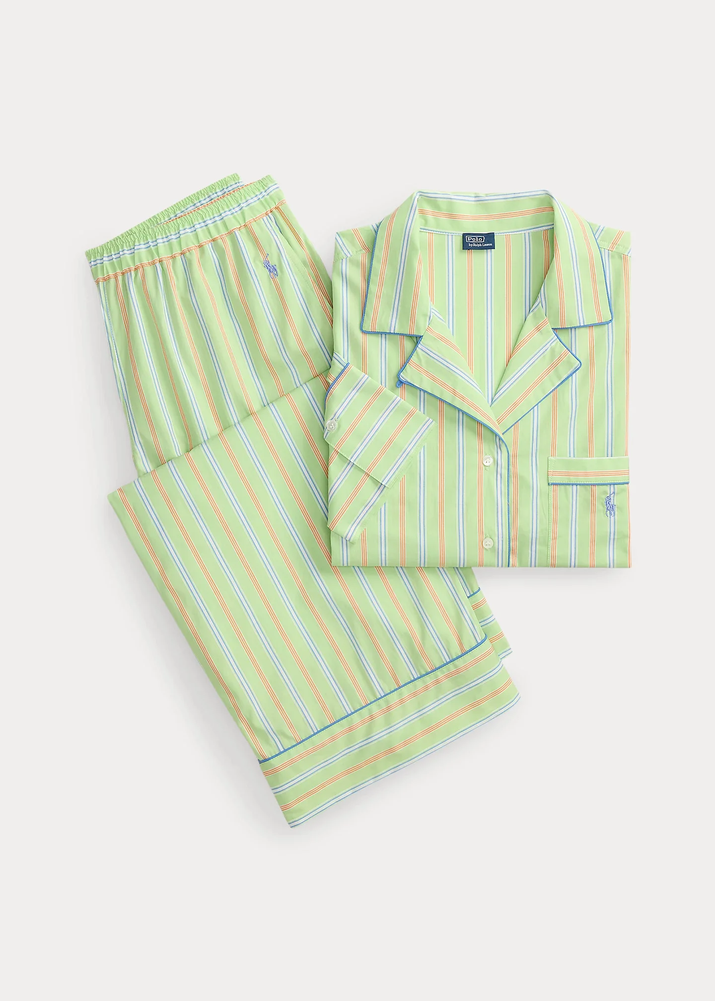Striped Poplin Long-Sleeve Pajama Set - 1