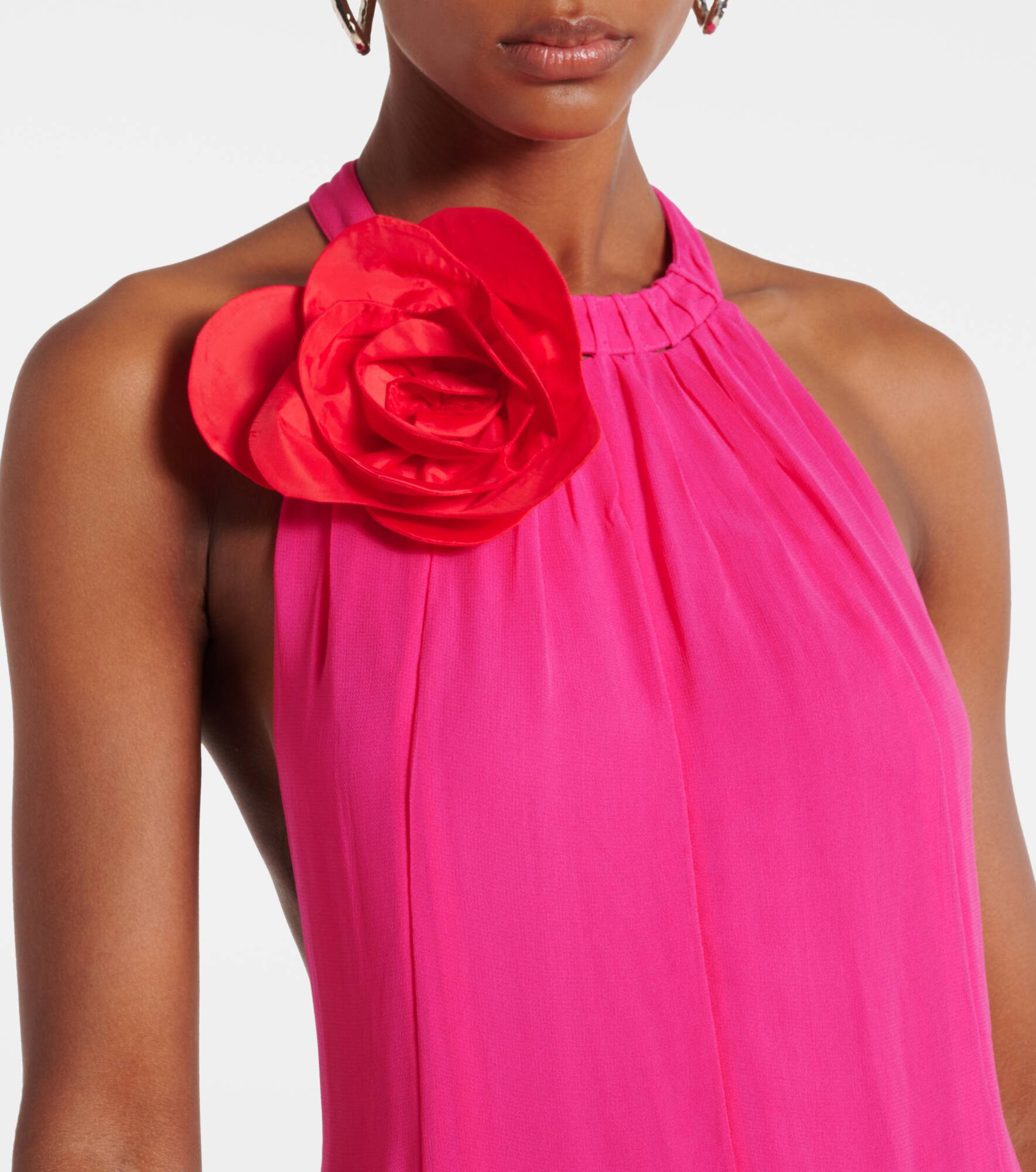 Pink Flower halterneck maxi dress - 4