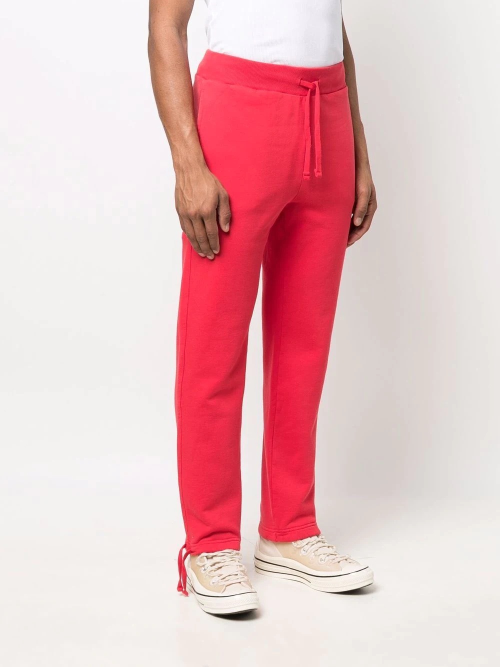 drawstring cotton track pants - 4