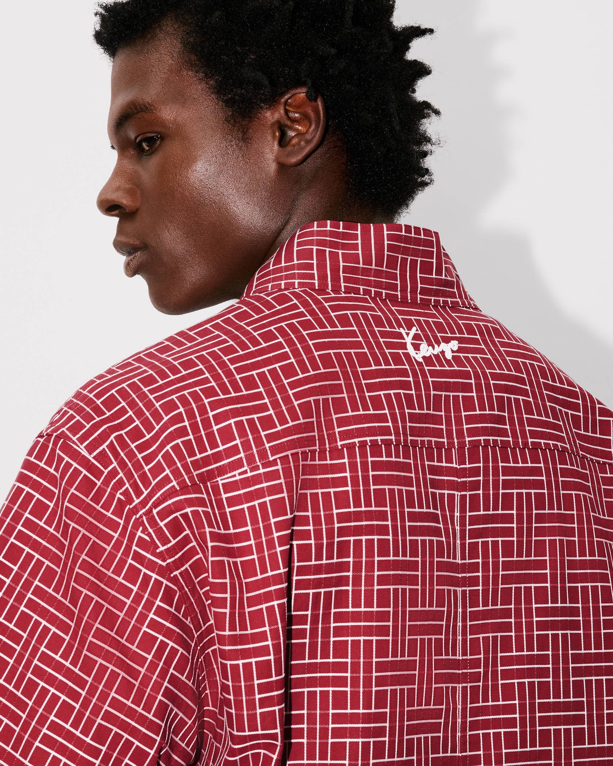 'KENZO Weave' kimono short sleeve shirt in cotton jacquard - 7