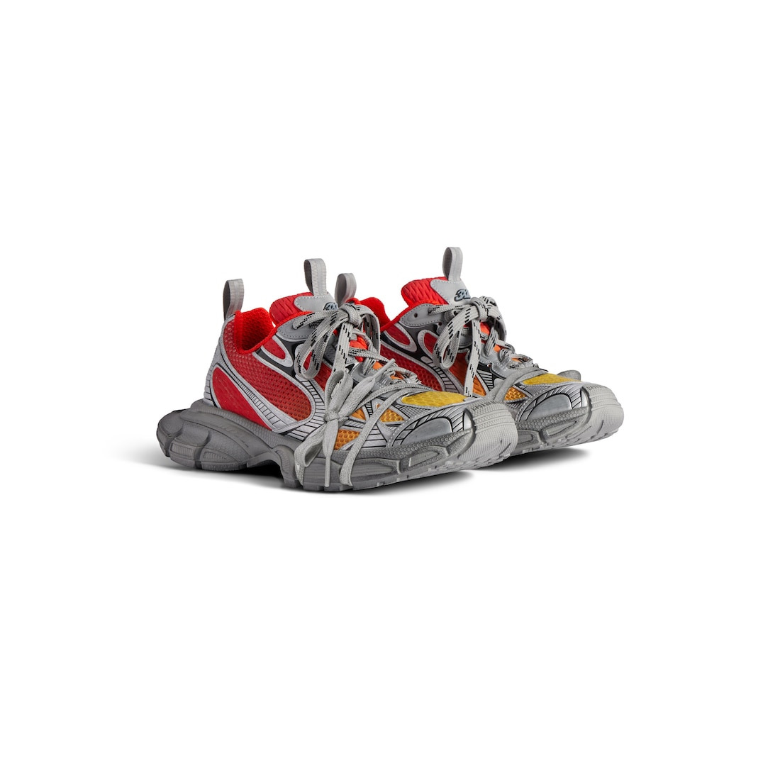 Men's 3xl Gradient Sneaker  in Red/orange/grey/black - 2