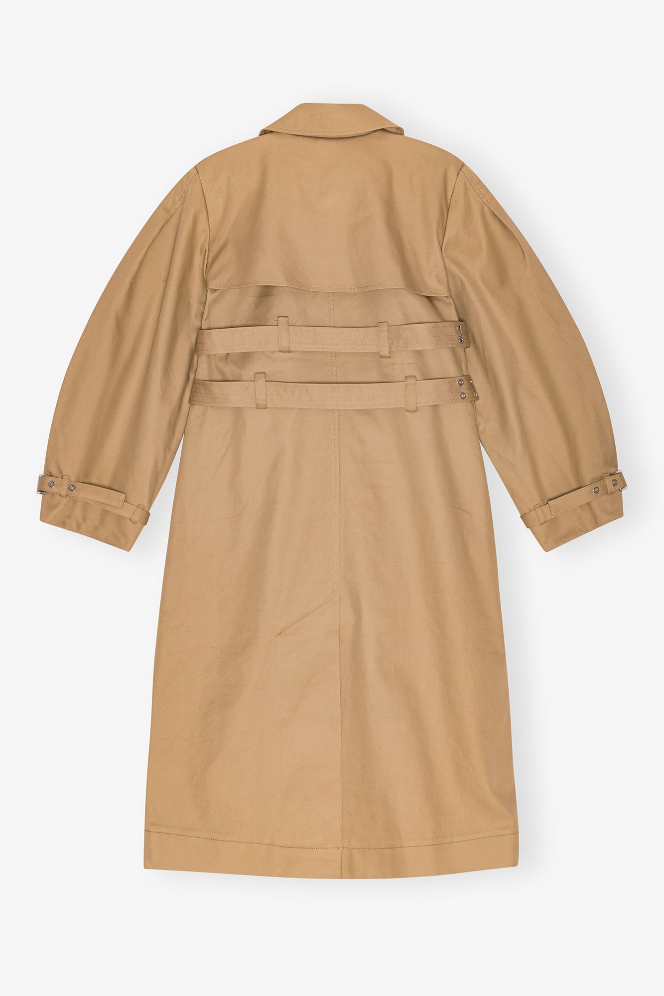 CAMEL BONDED COTTON TRENCH COAT - 6