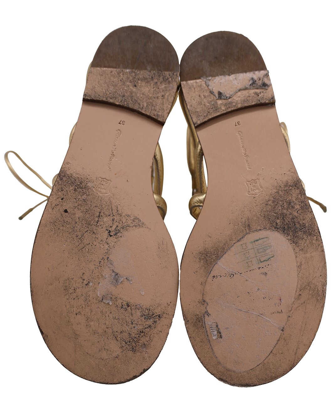 Gianvito Rossi Women's Leather Vesta Lace-Up Flat Sandal (Authentic Pre-Loved) - 3