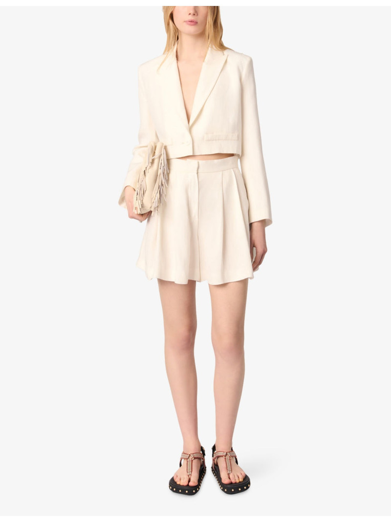 maje Peak-Lapel Cropped Woven Jacket outlook