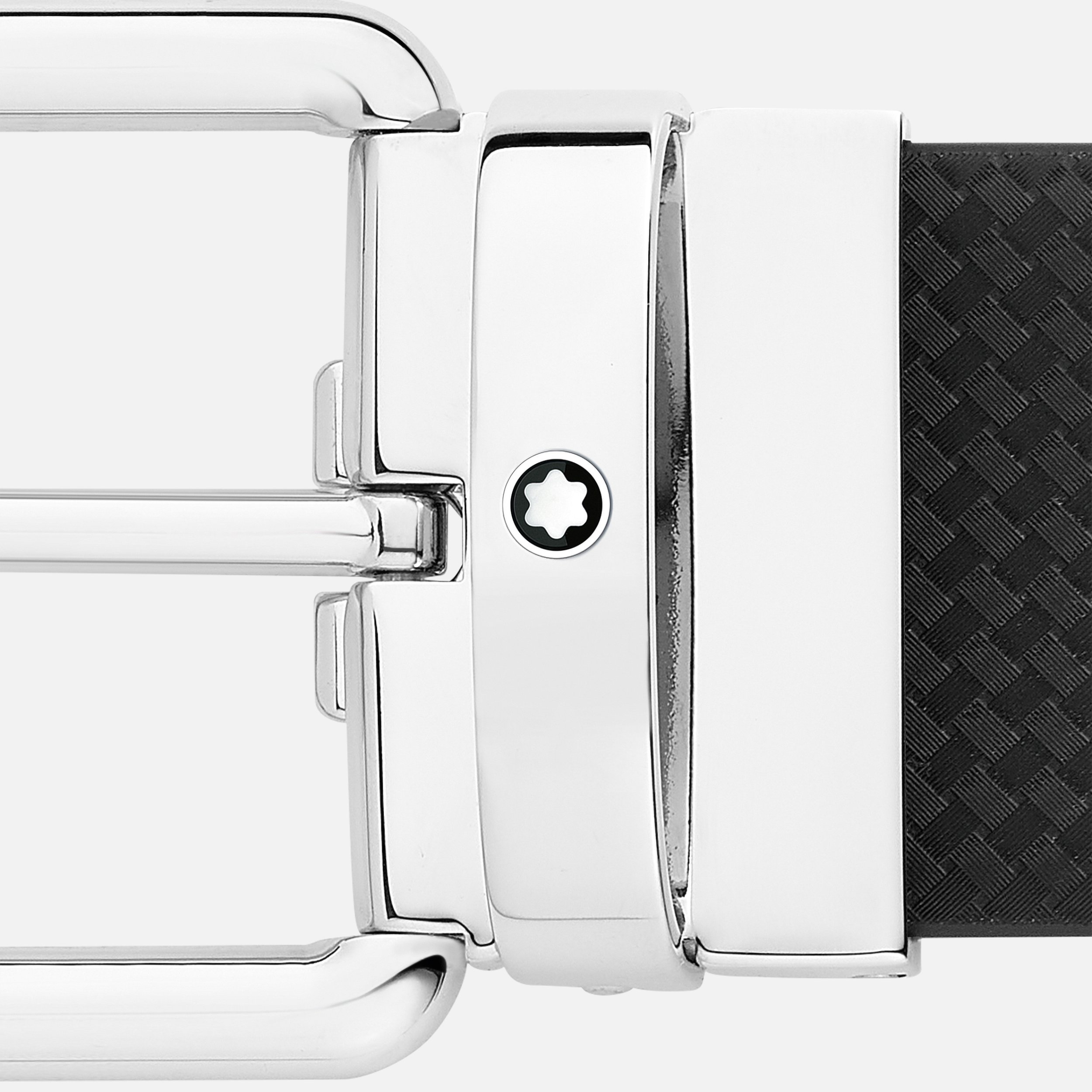 Black/grey 35 mm reversible leather belt - 4