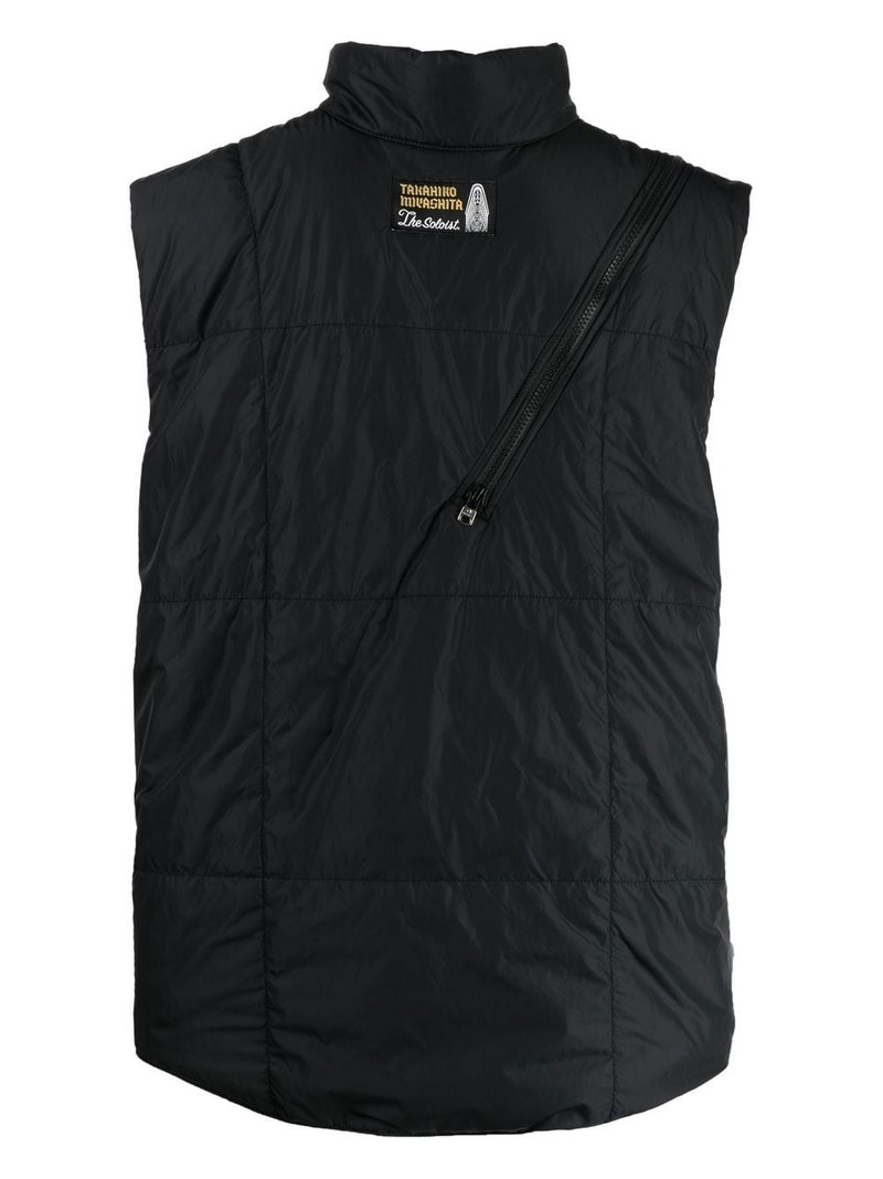 TAKAHIROMIYASHITA TheSoloist. zip-detail padded gilet jacket outlook
