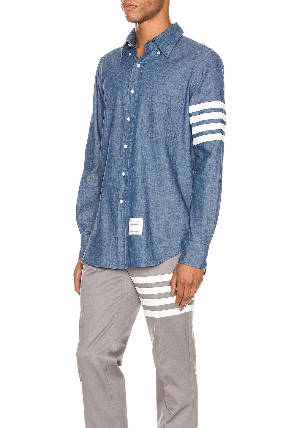 Straight Fit Button Down Long Sleeve Shirt - 3