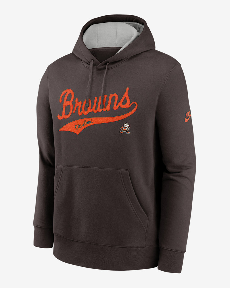 Cleveland Browns Rewind Club Logo Men's Nike NFL Pullover Hoodie 1