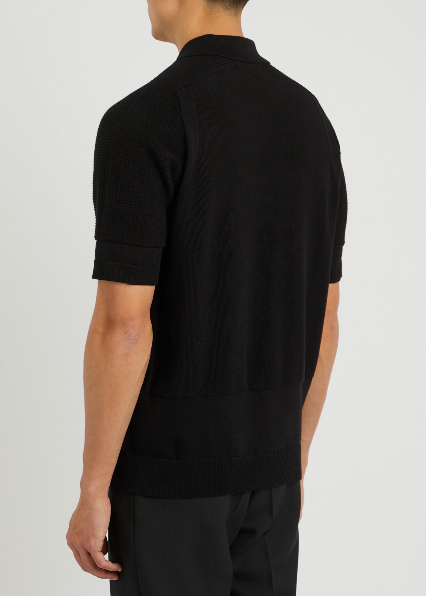 Panelled cotton polo shirt - 3