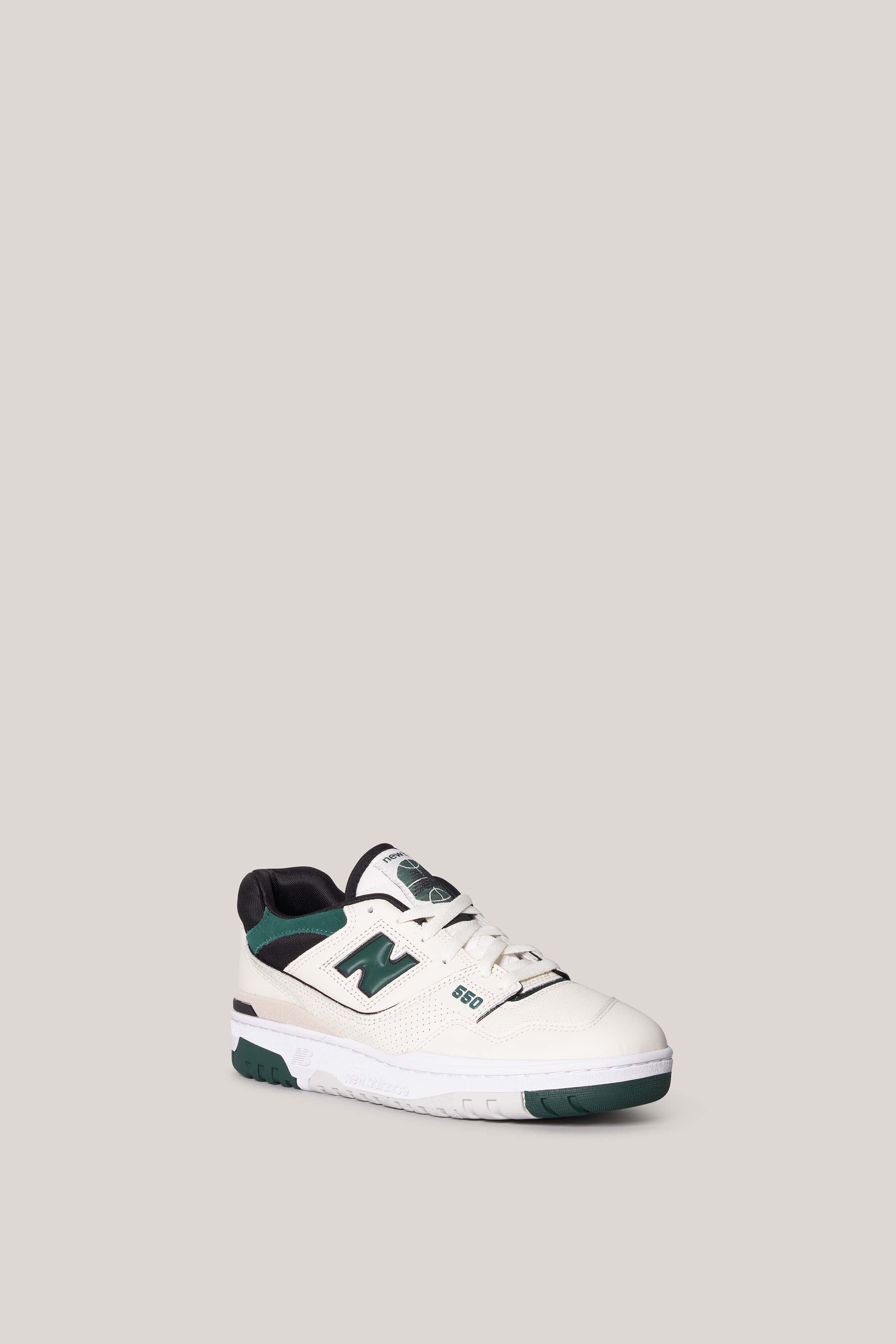 White-Green 550 Sneakers - 3