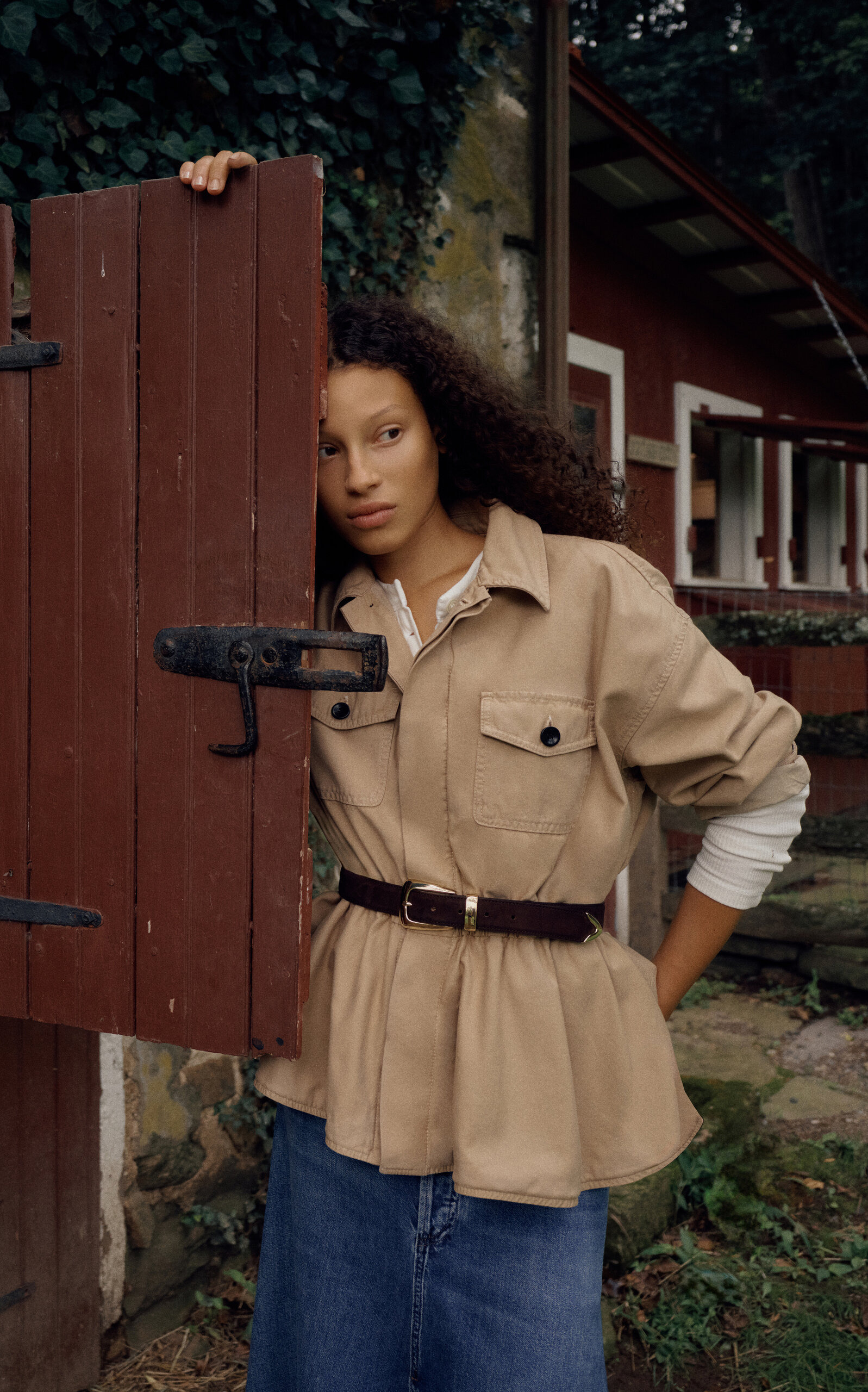 x Bloom Farm Exclusive Cinched Cotton Utility Jacket tan - 2