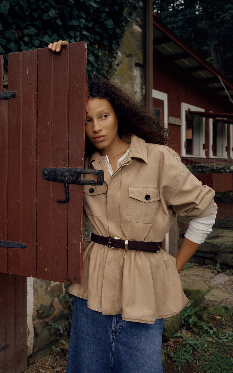 Citizens of Humanity x Bloom Farm Exclusive Cinched Cotton Utility Jacket tan outlook