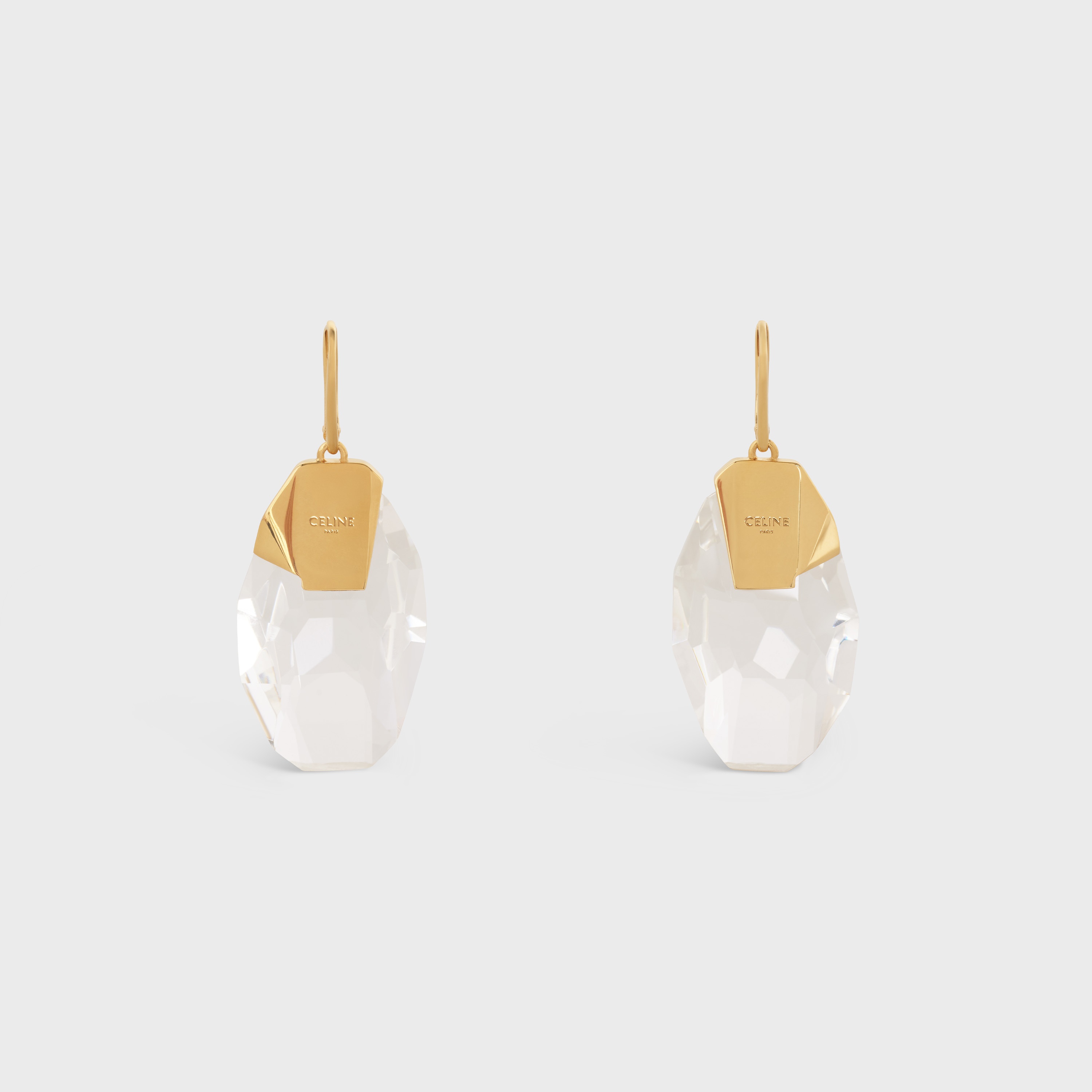 GRANDS VOLUMES CELINE DIAMANTÉ EARRINGS IN BRASS WITH GOLD FINISH AND CRYSTAL - 1