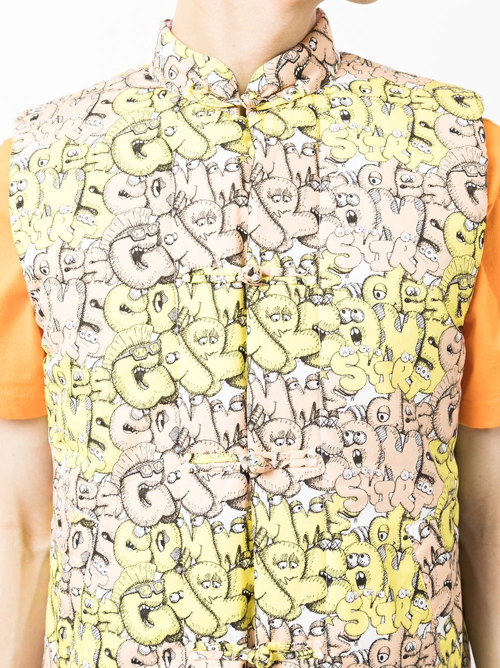 logo-print padded gilet - 5