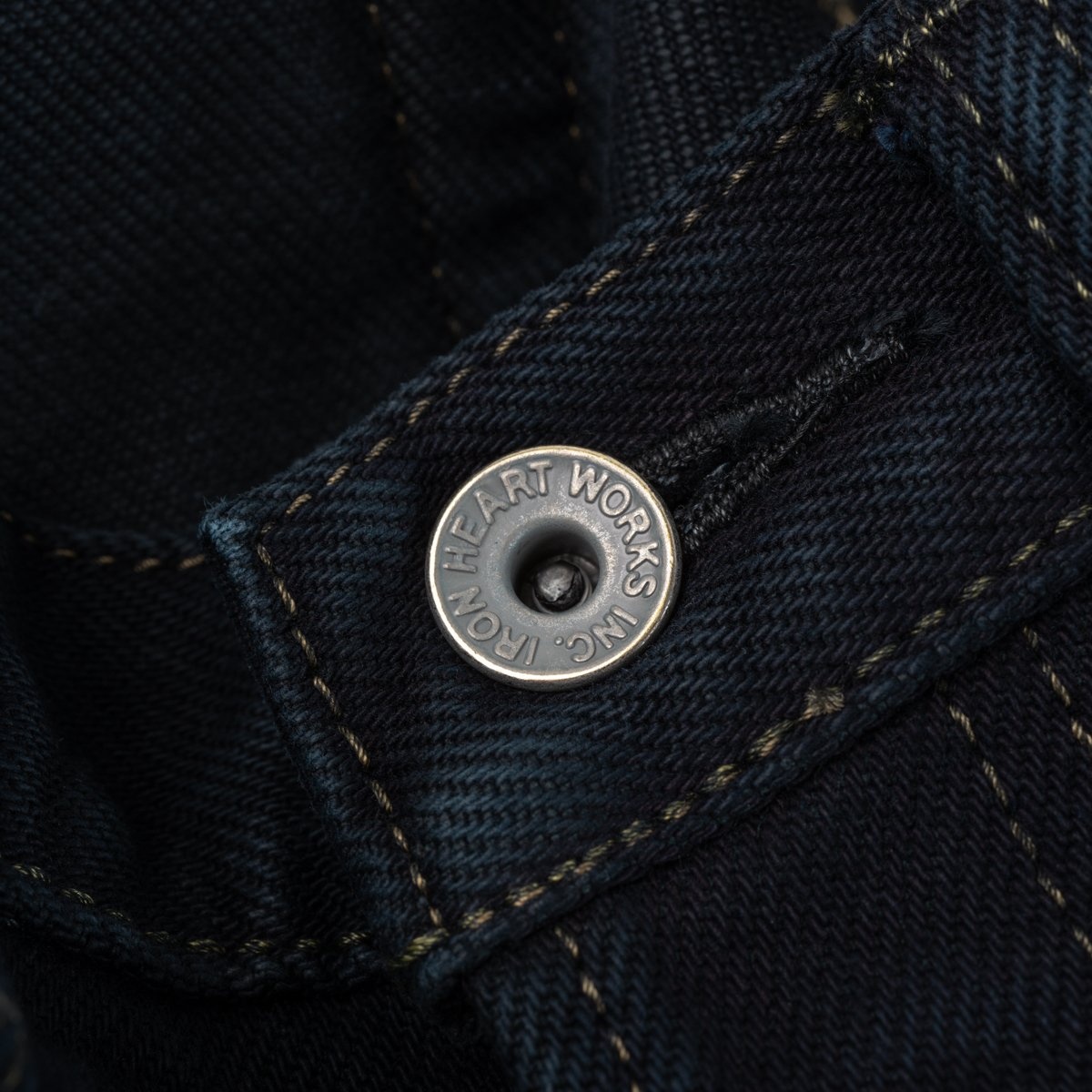 IH-777S-21OD 21oz Selvedge Denim Slim Tapered Indigo Overdyed Black - 4