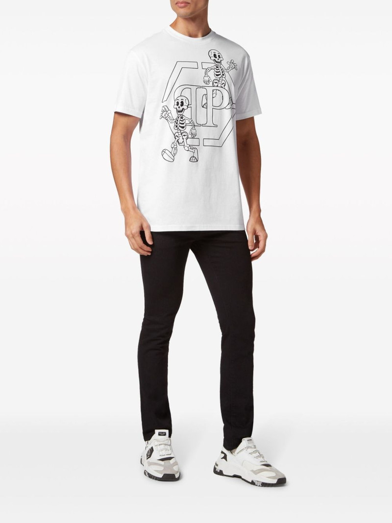 PHILIPP PLEIN Skeleton-print cotton T-shirt outlook
